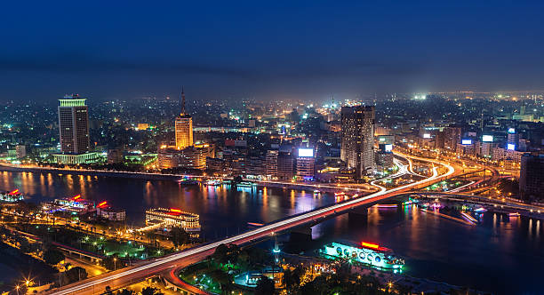 A cityscape of the downtown area of Cairo, capital city of Egypt.