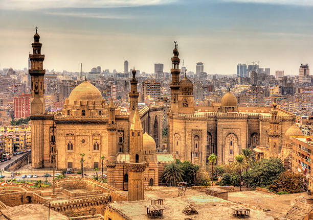 View of the Mosques of Sultan Hassan and Al-Rifai in Cairo – Egypt